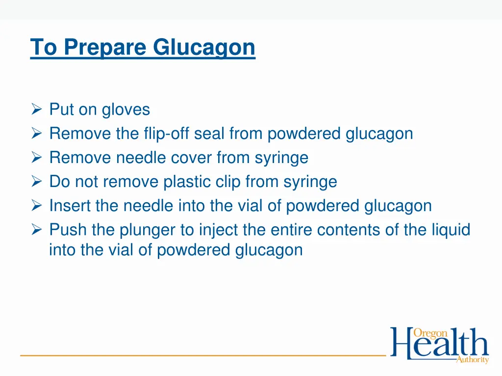 to prepare glucagon
