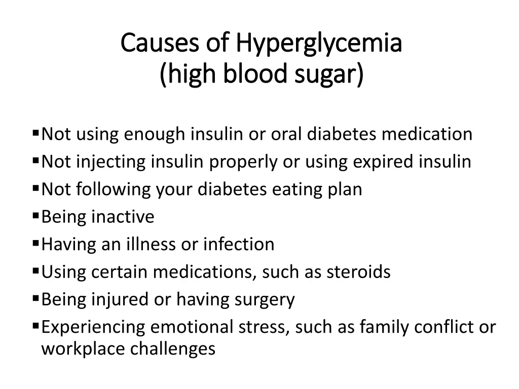 causes of hyperglycemia causes of hyperglycemia