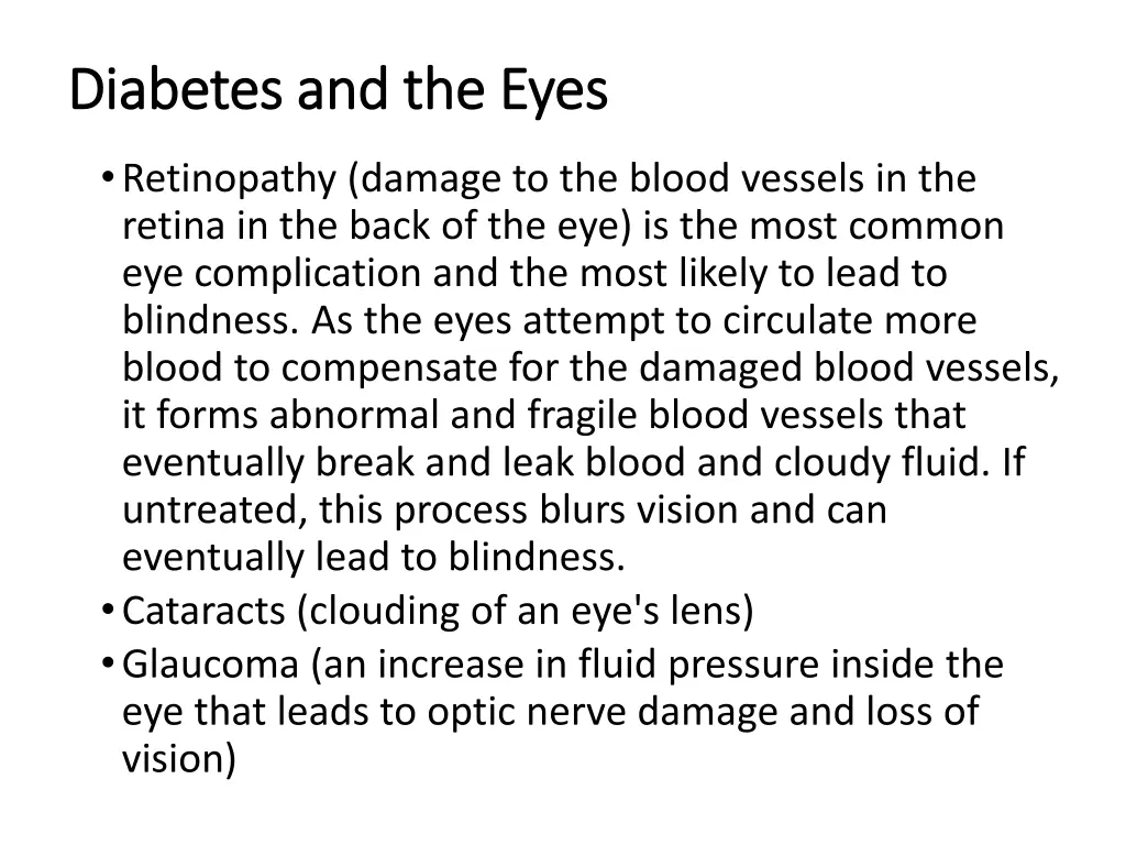 diabetes and the eyes diabetes and the eyes 1