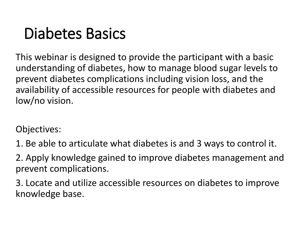 diabetes basics diabetes basics 1