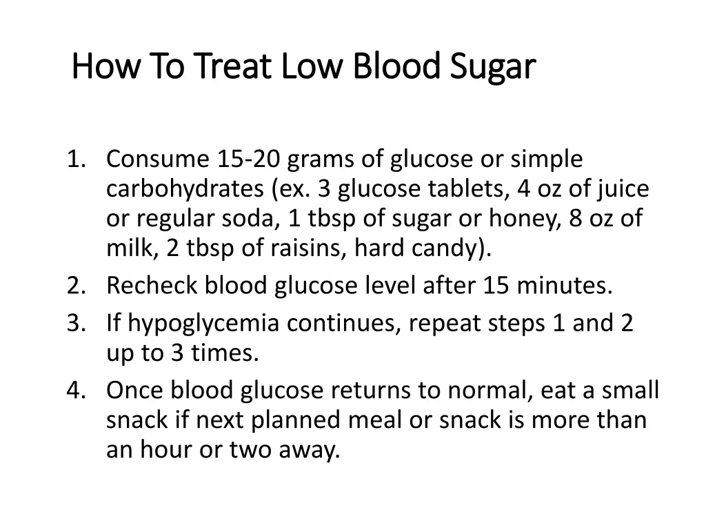 how how to treat low blood sugar to treat