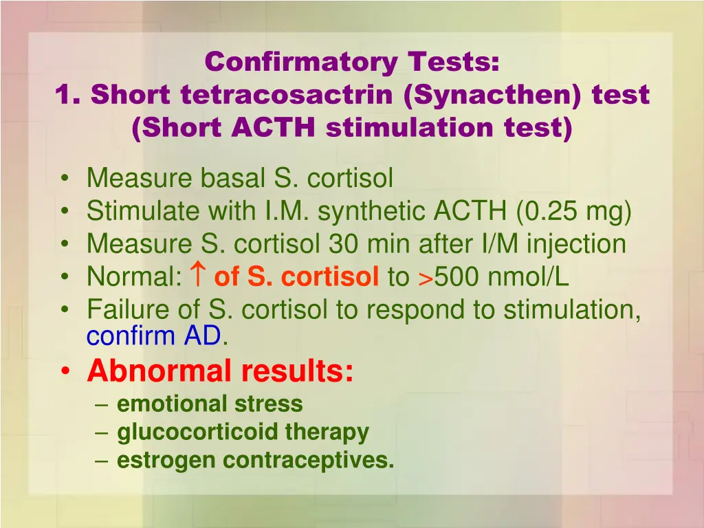 confirmatory tests