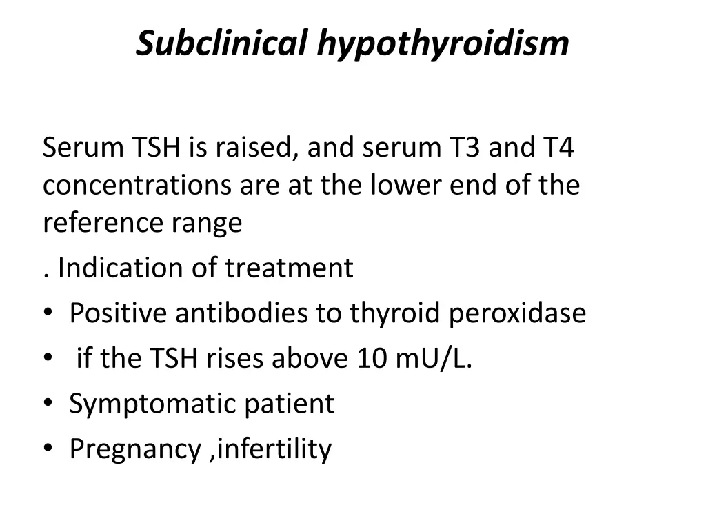 subclinical hypothyroidism