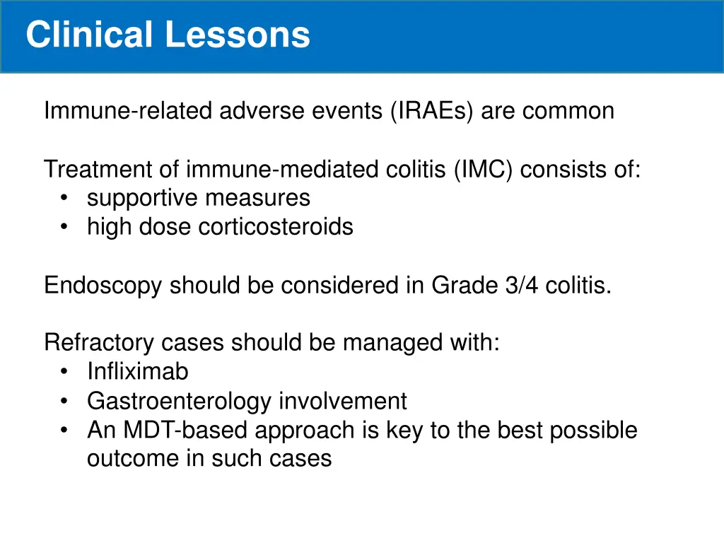 management clinical lessons