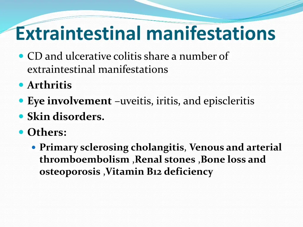 extraintestinal manifestations