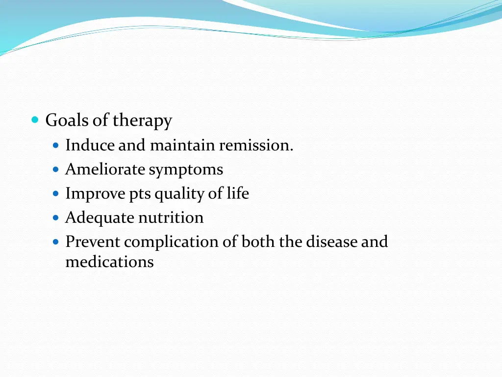 goals of therapy