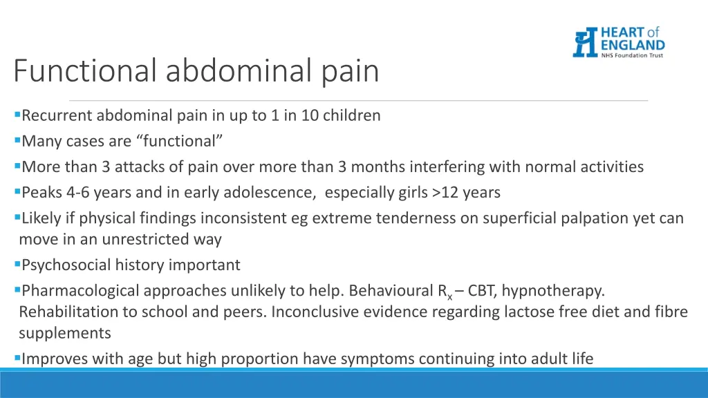 functional abdominal pain