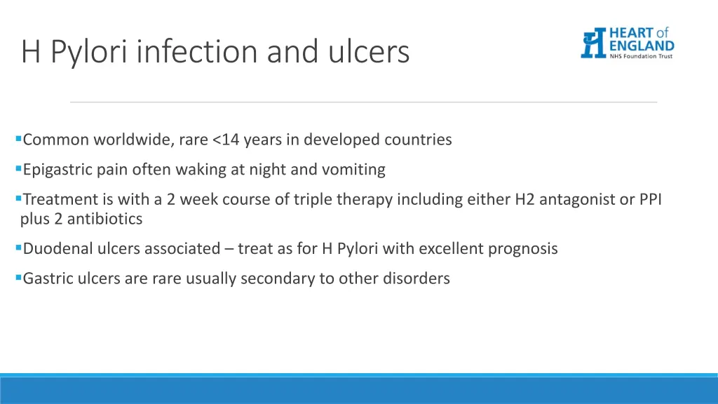 h pylori infection and ulcers