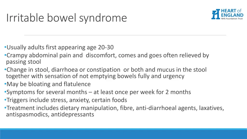 irritable bowel syndrome