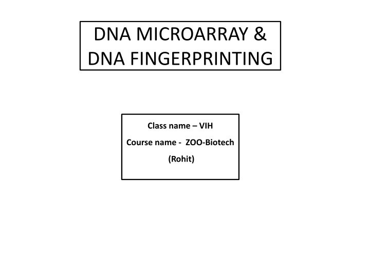 dna microarray dna fingerprinting