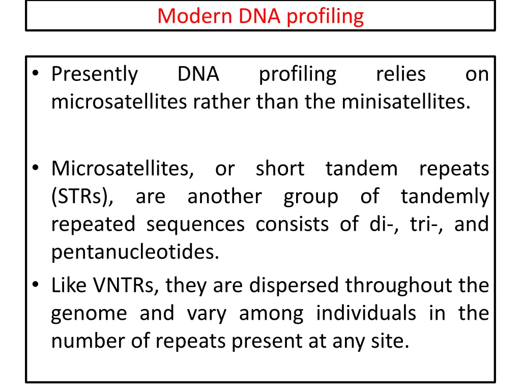 modern dna profiling