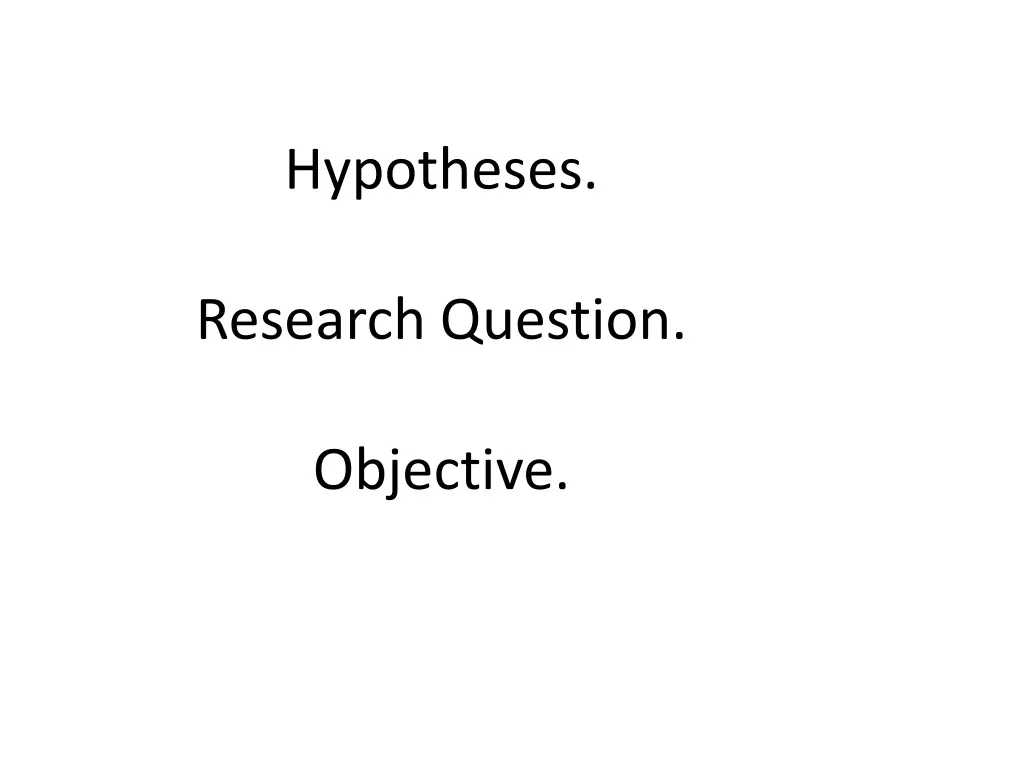 hypotheses