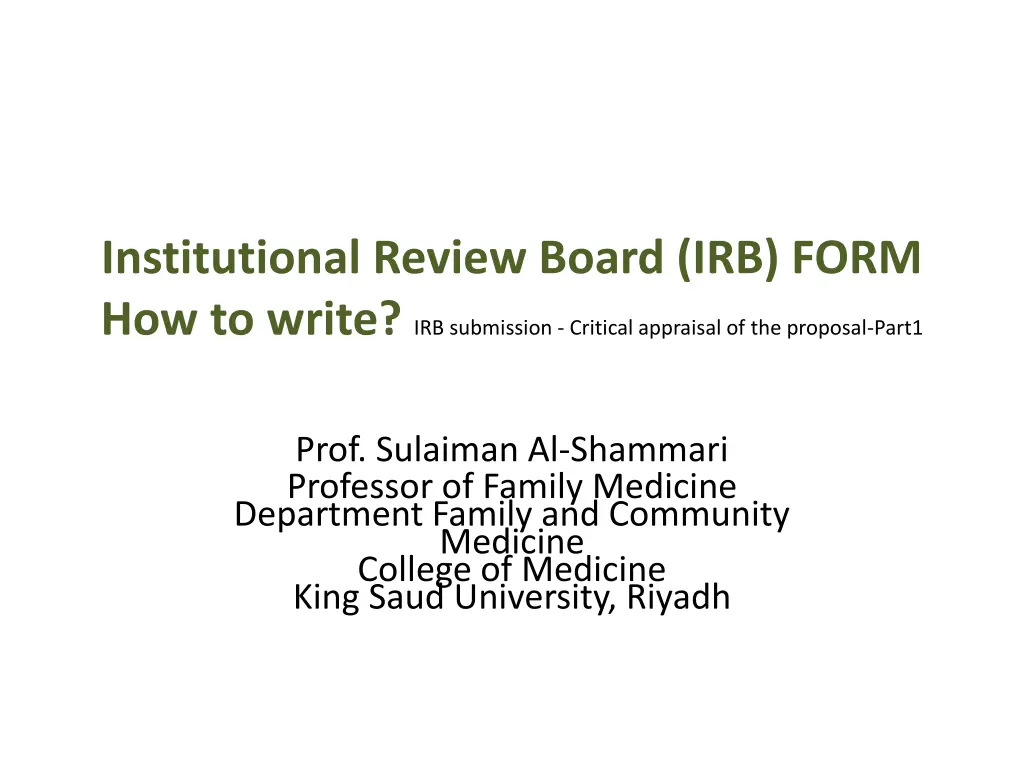 institutional review board irb form how to write
