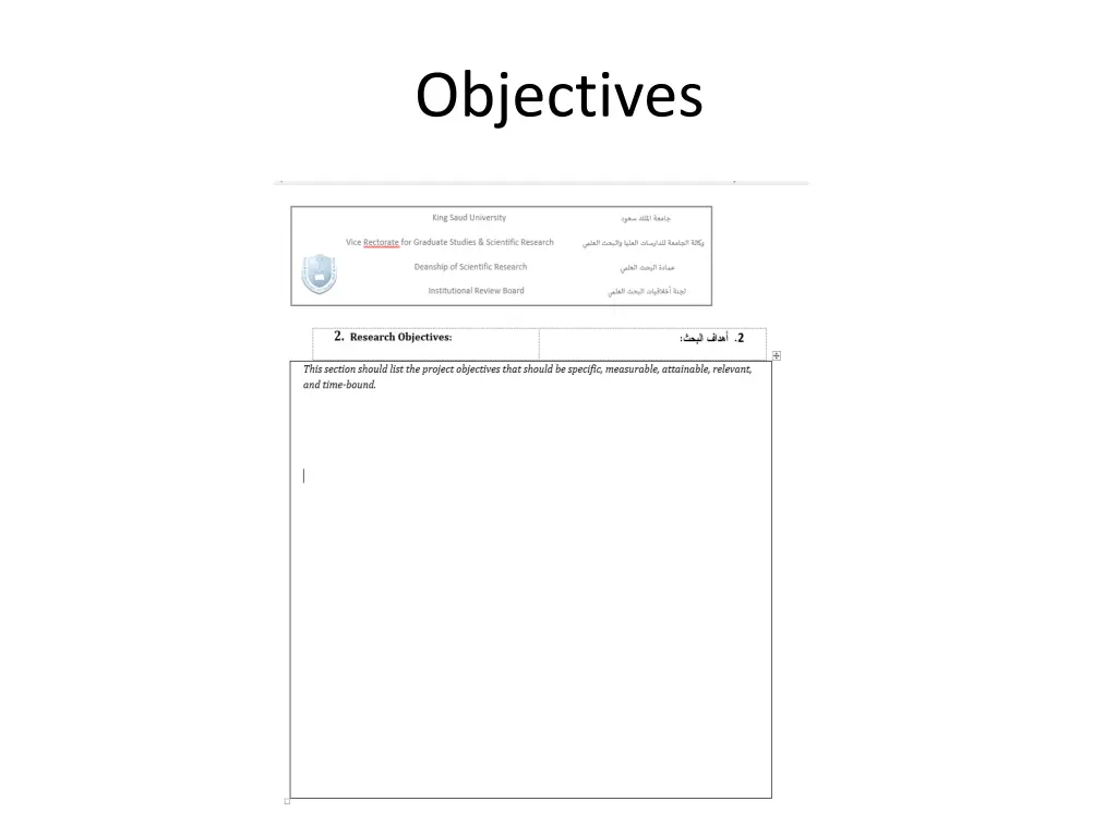 objectives