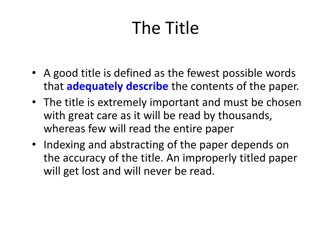 the title