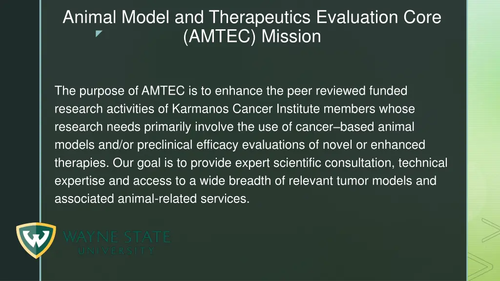 animal model and therapeutics evaluation core