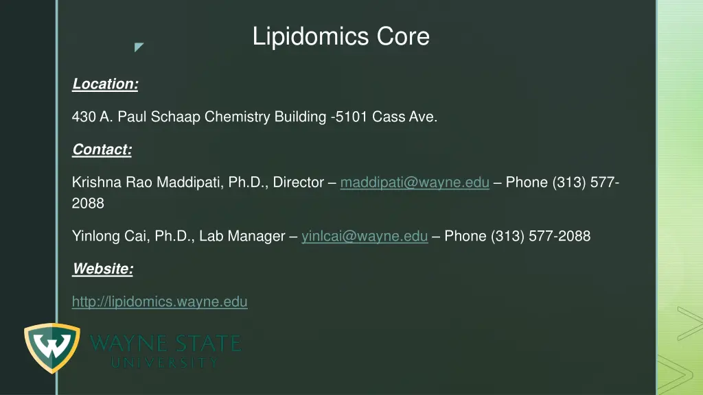 lipidomics core