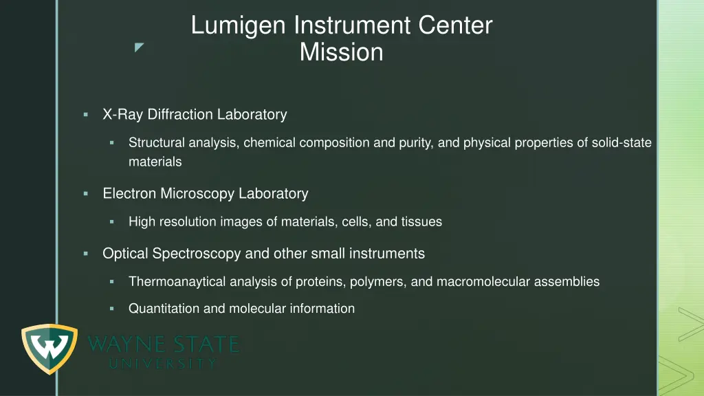 lumigen instrument center mission