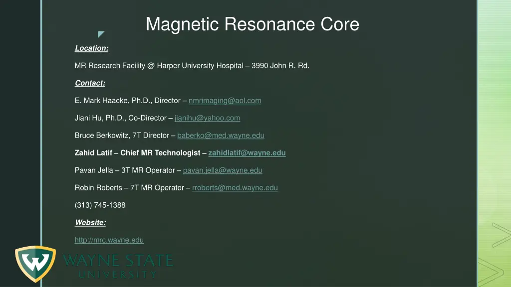 magnetic resonance core