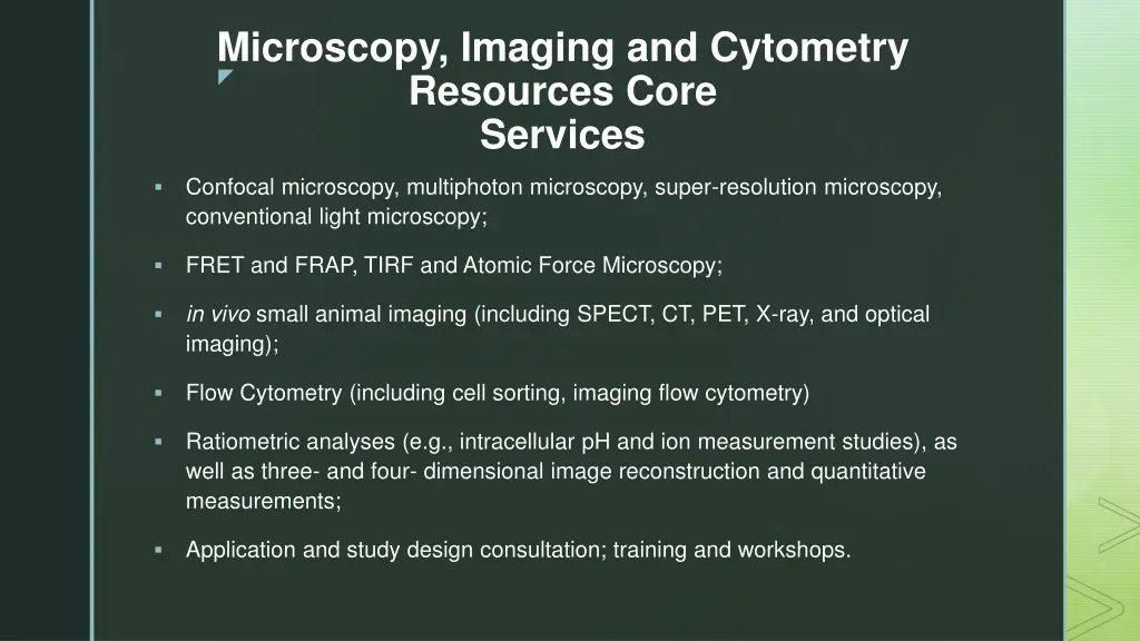 microscopy imaging and cytometry resources core