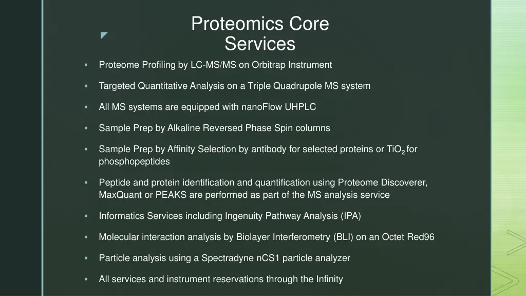 proteomics core services