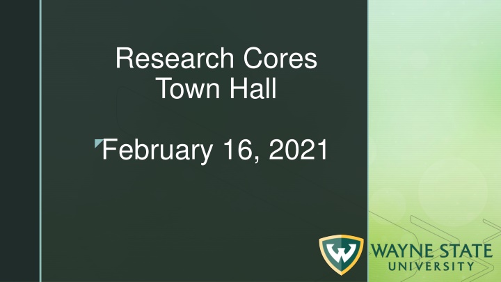 research cores town hall