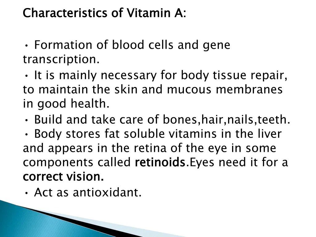 characteristics of vitamin