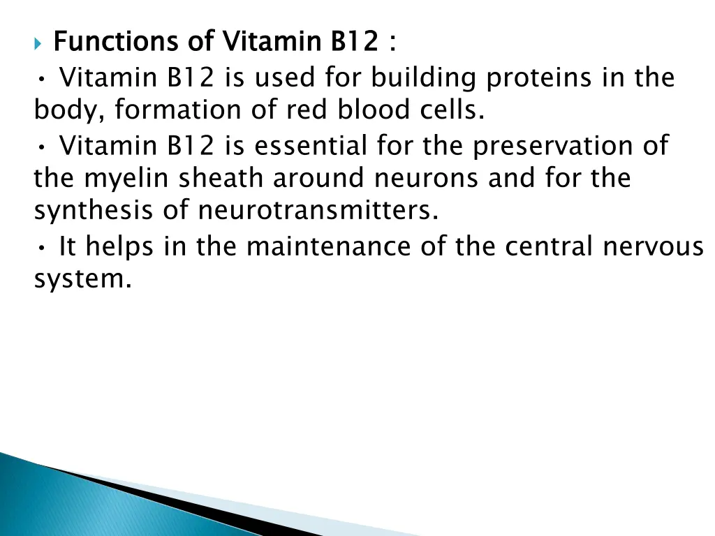 functions of vitamin b12 vitamin b12 is used