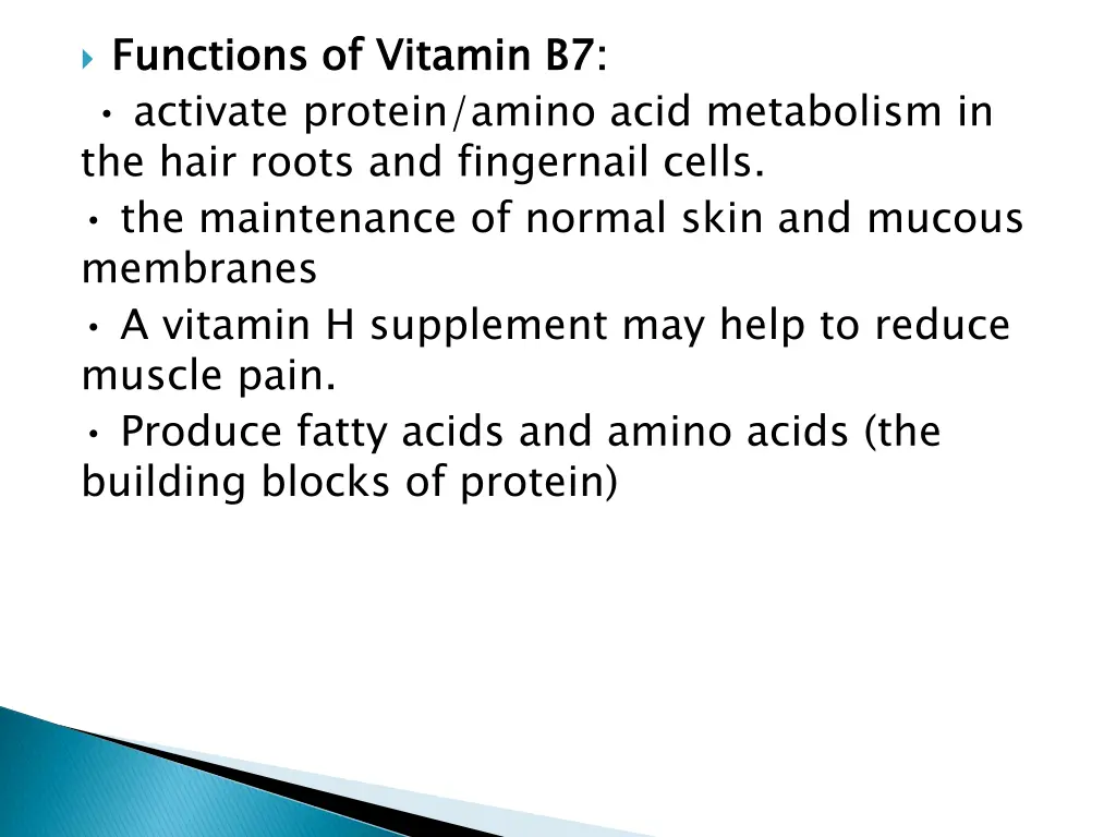 functions of vitamin b7 activate protein amino
