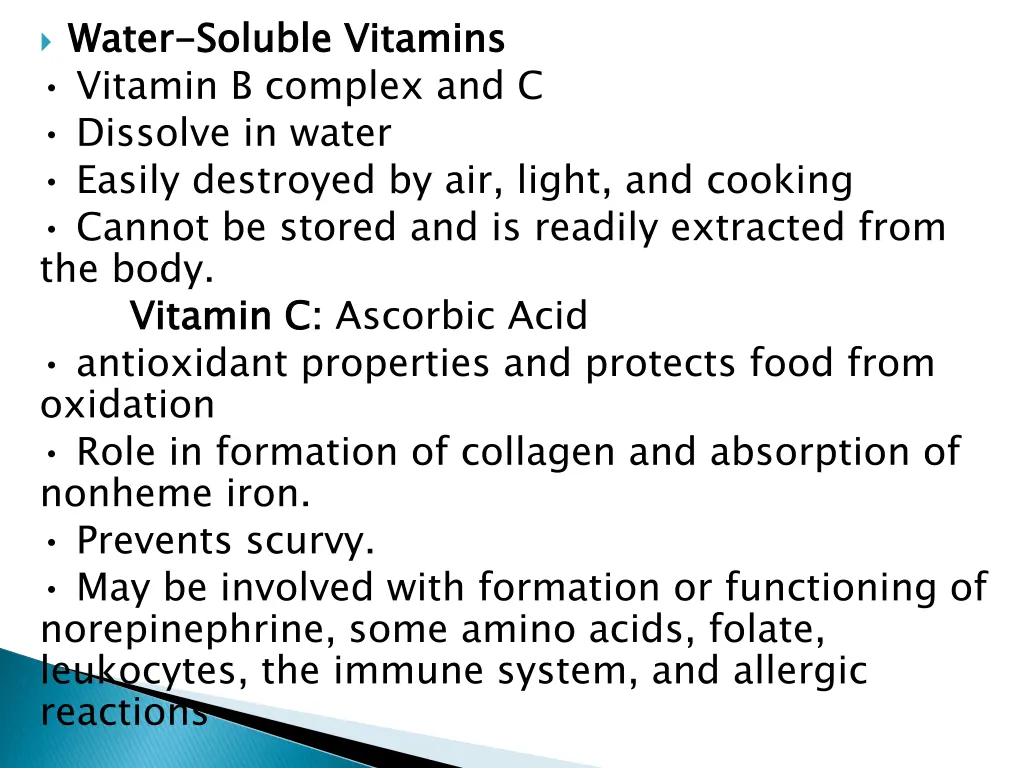 water vitamin b complex and c dissolve in water
