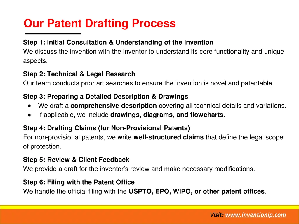 our patent drafting process