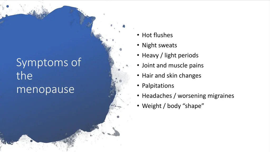 hot flushes night sweats heavy light periods