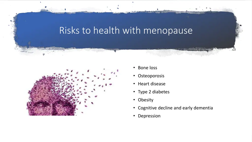 risks to health with menopause
