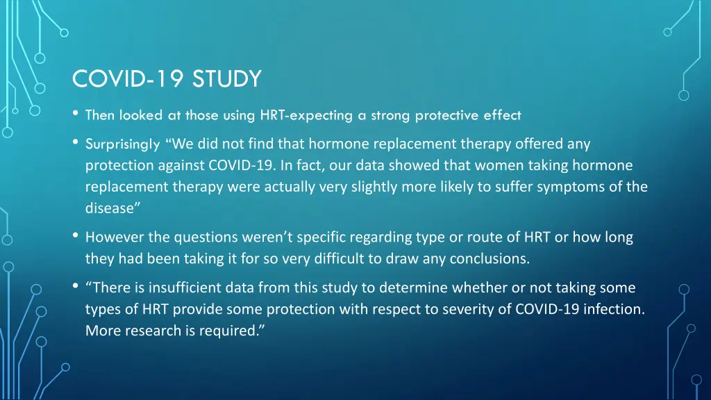 covid 19 study then looked at those using