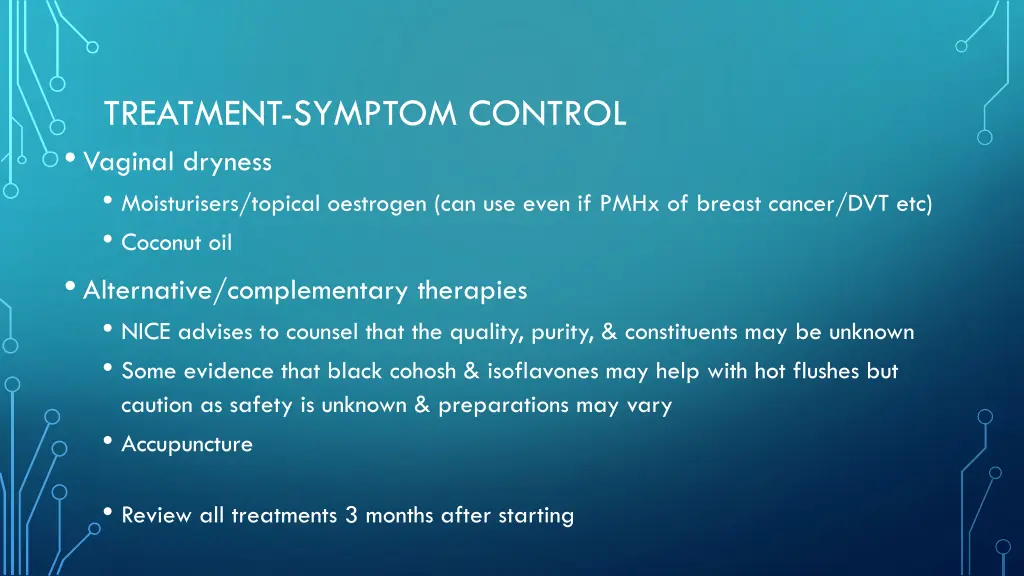 treatment symptom control vaginal dryness