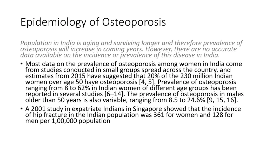 epidemiology of osteoporosis