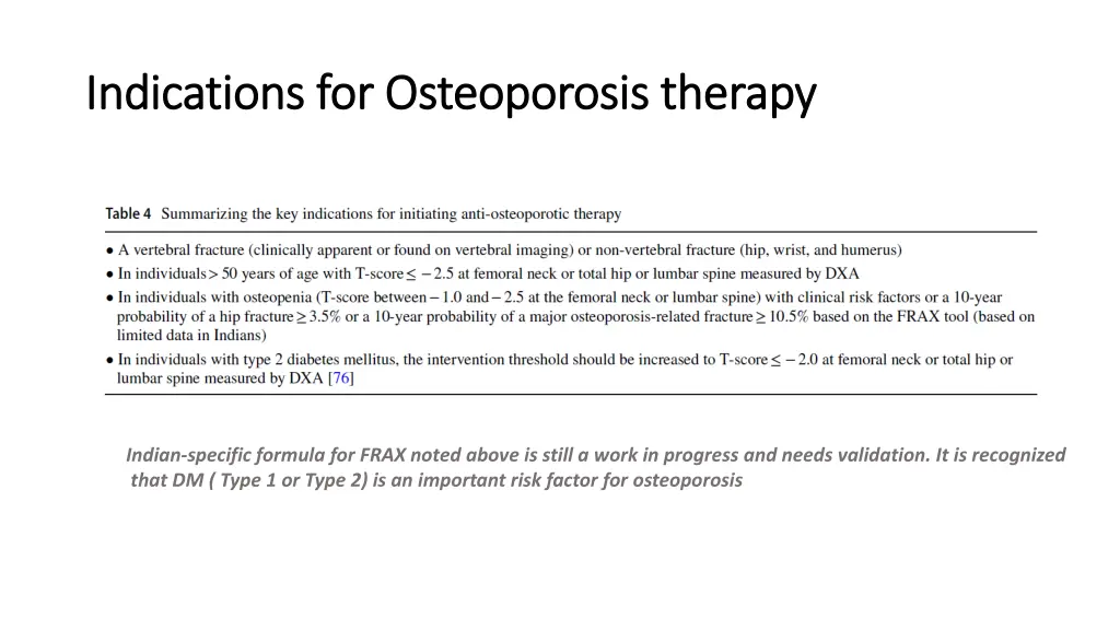 indications for osteoporosis therapy indications