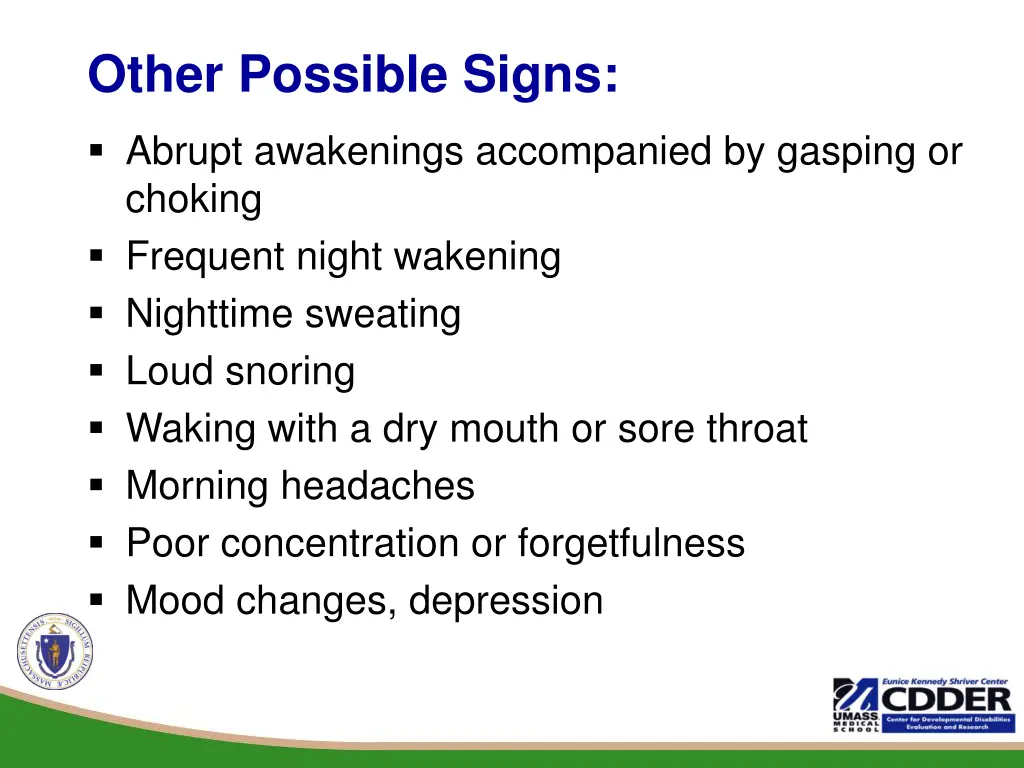 other possible signs