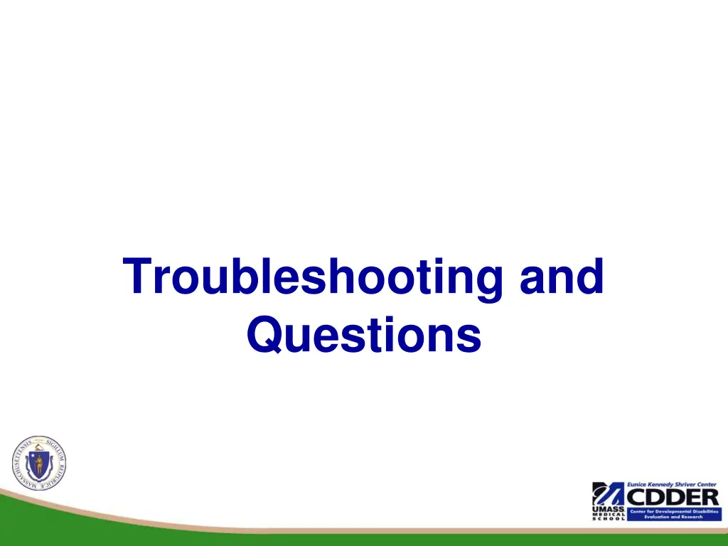 troubleshooting and questions