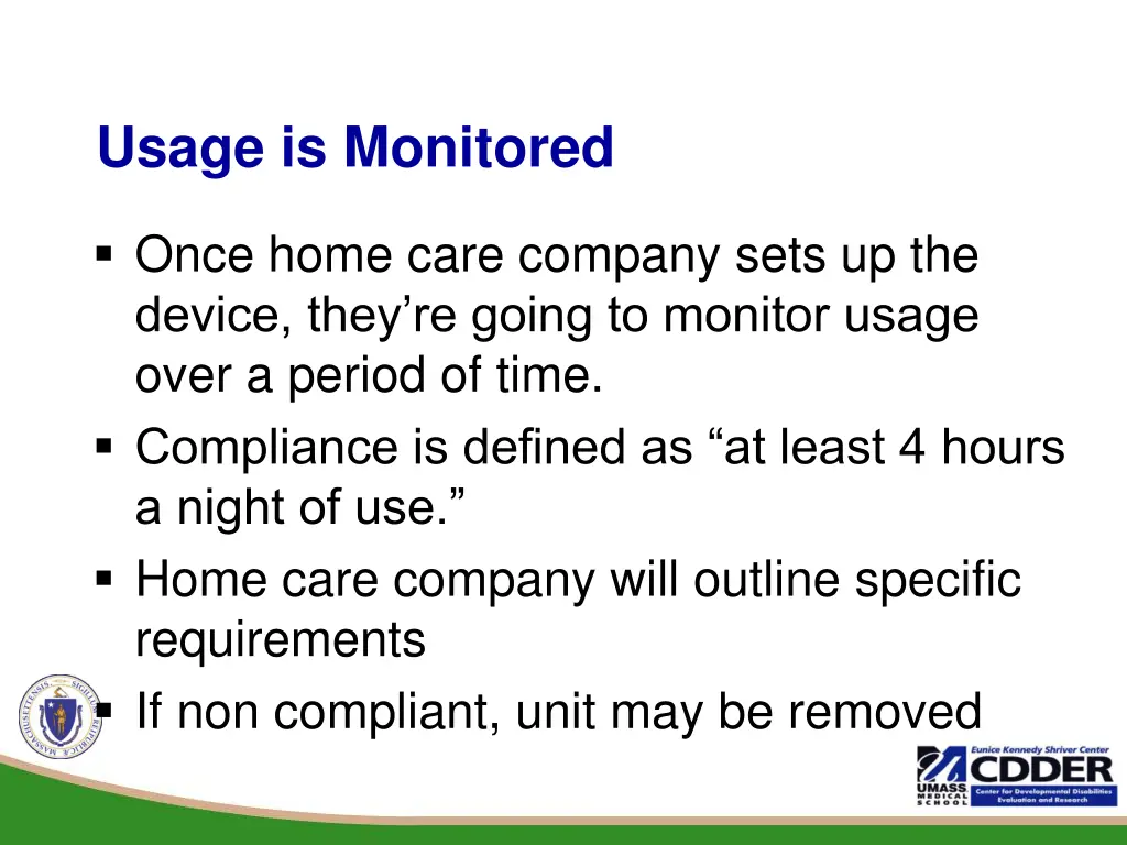 usage is monitored
