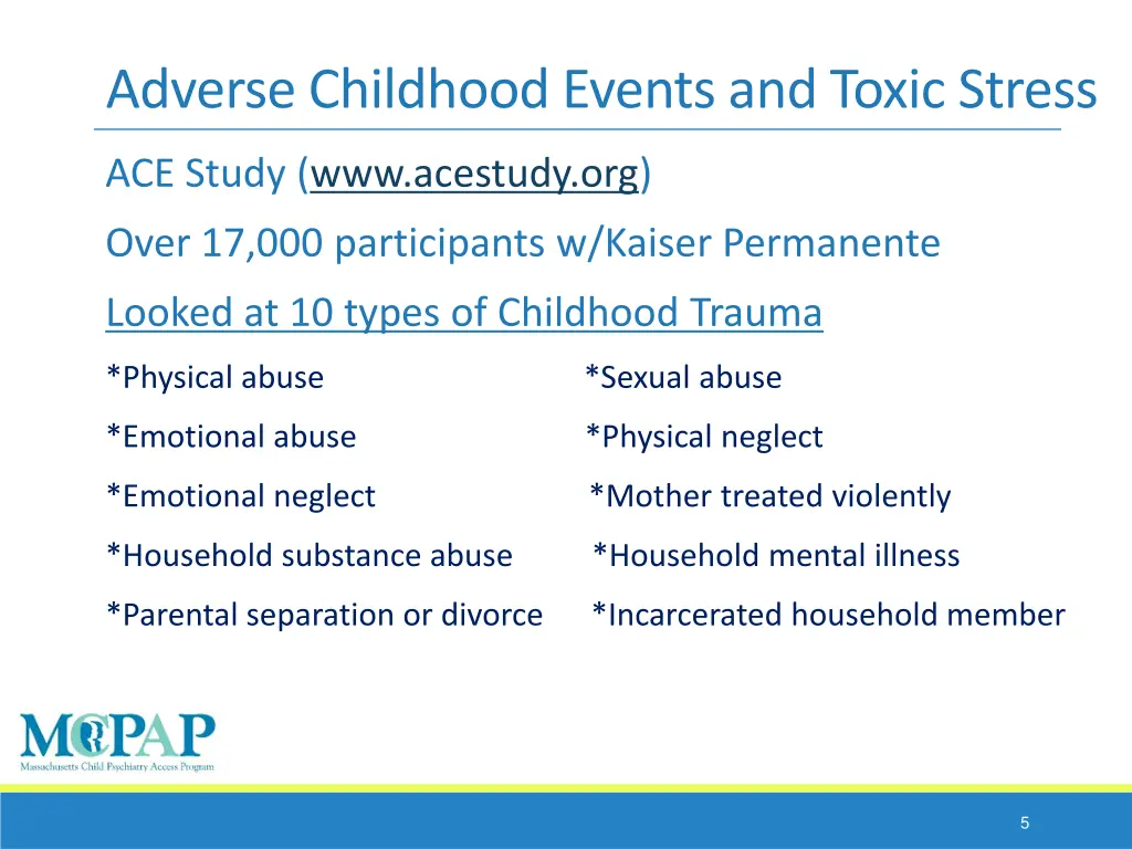 adverse childhood events and toxic stress