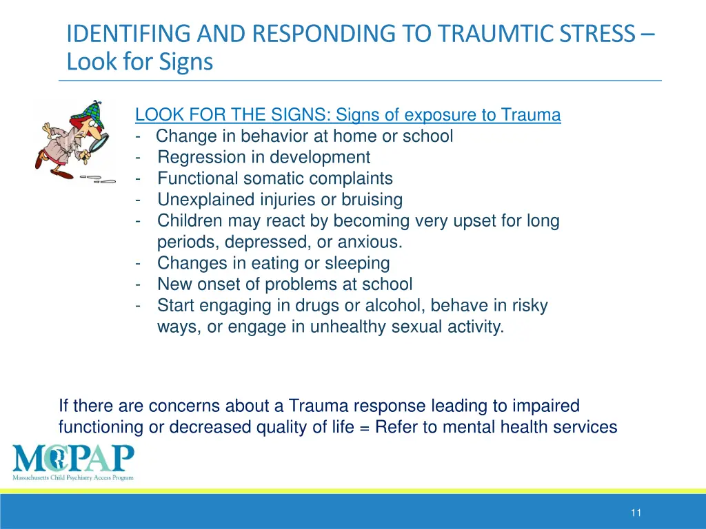 identifing and responding to traumtic stress look