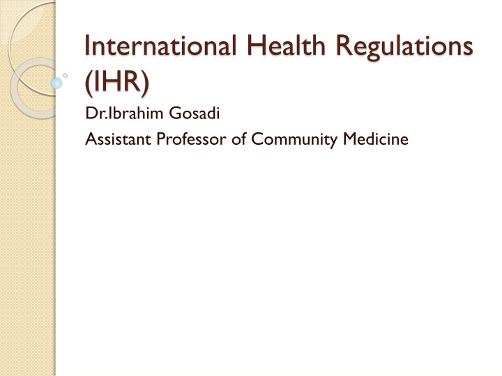 international health regulations ihr dr ibrahim