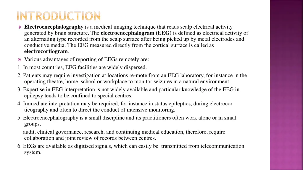 introduction electroencephalography is a medical