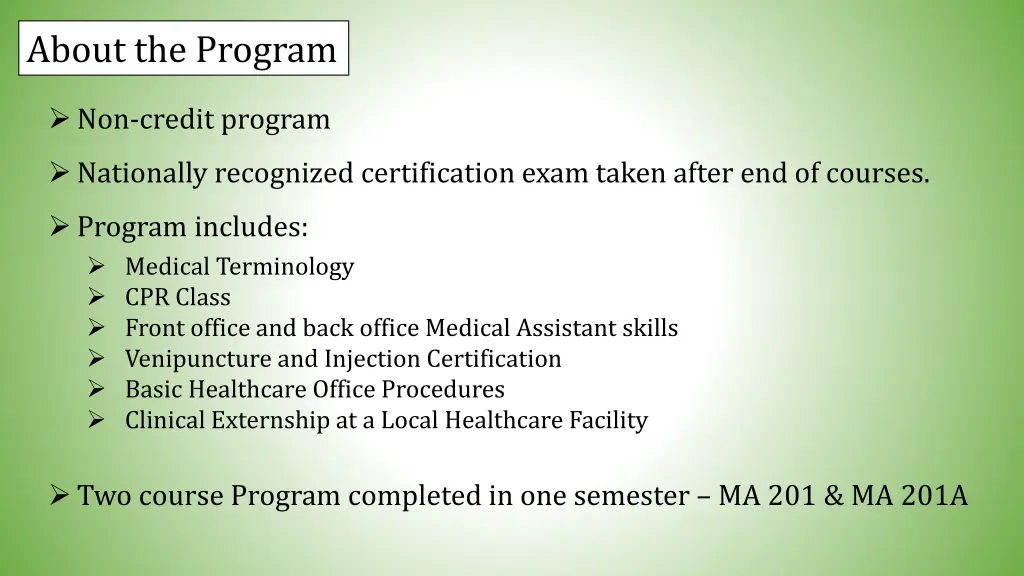 about the program