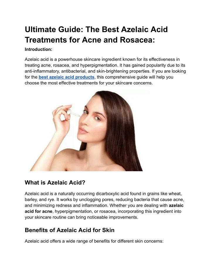 ultimate guide the best azelaic acid treatments