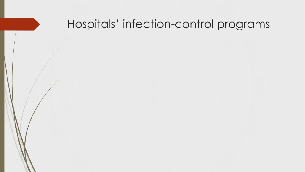 hospitals infection control programs