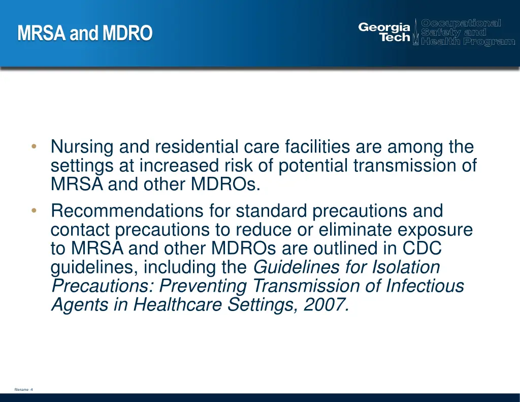 mrsa and mdro