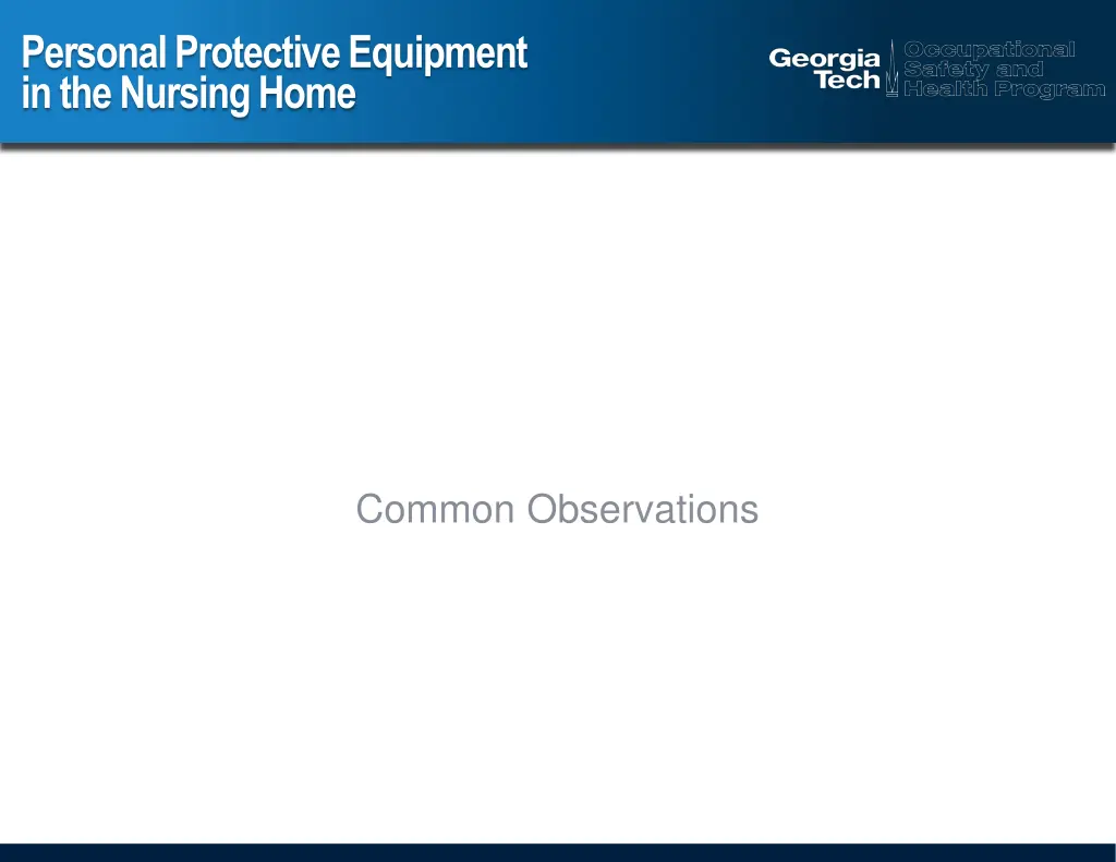 personal protective equipment in the nursing home