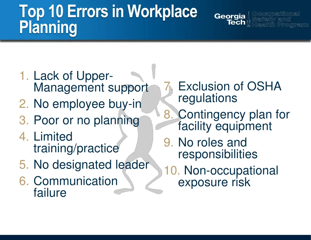 top 10 errors in workplace planning